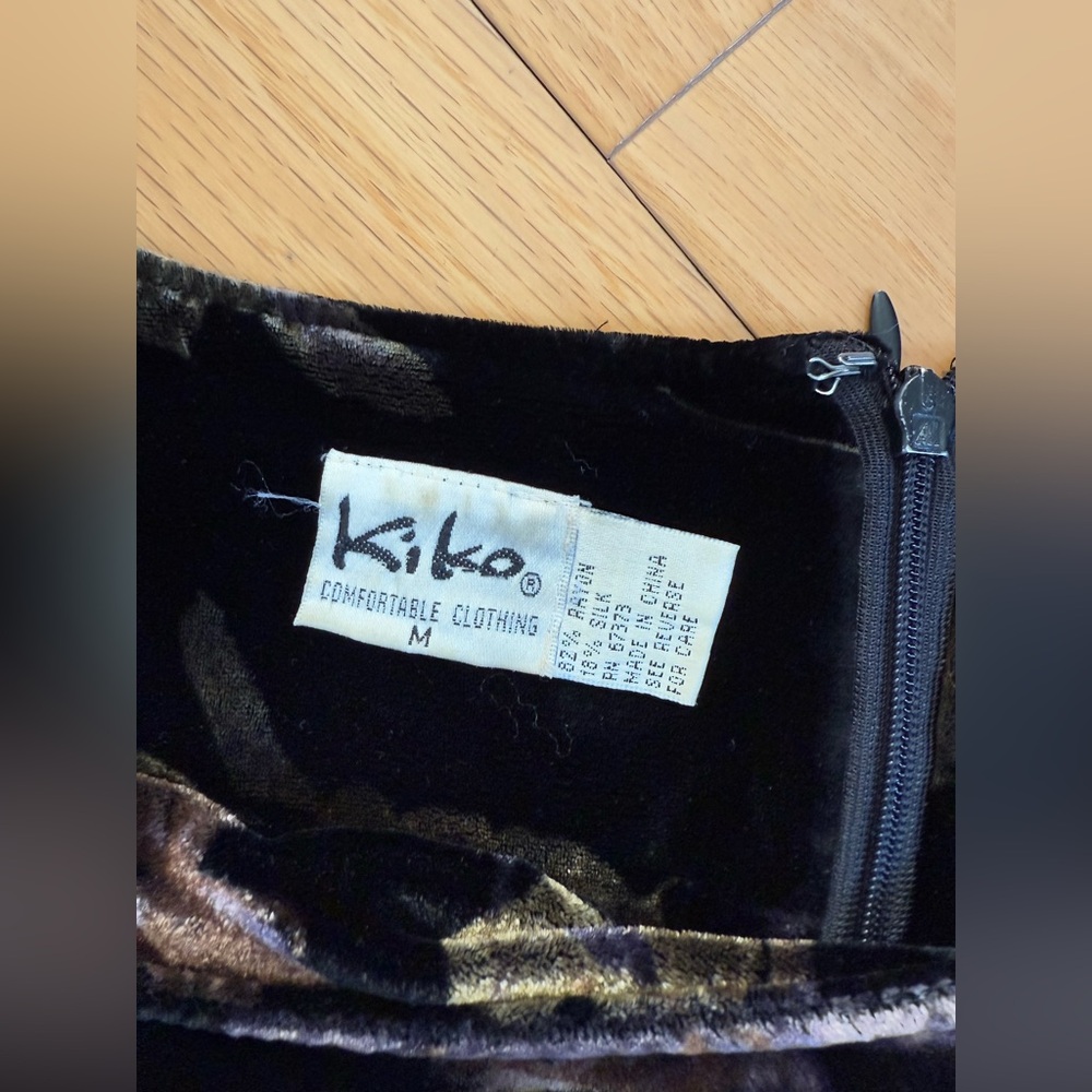 Kiko vintage long suede floral dress. Size M/ 22 - Picture 7 of 8